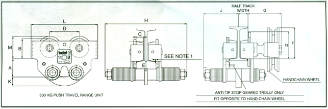 Push - Pull / Geared Traveling Trolley