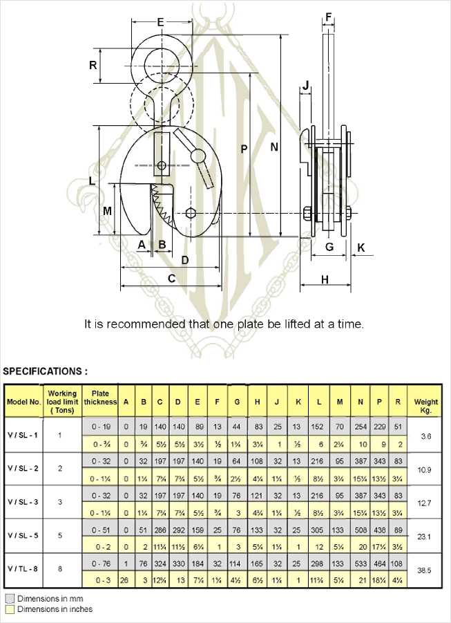 Universal Type Vertical Plate Lifting Clamps